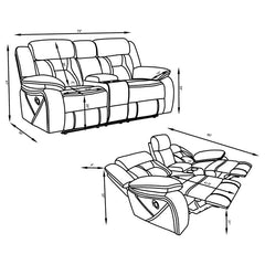 Higgins 2-piece Upholstered Motion Reclining Sofa Set Grey - 602261-S2