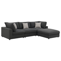Serene 4-piece Upholstered Modular Sectional Sofa Charcoal - 551324-SETB