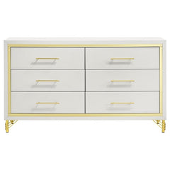 Lucia 4-piece Queen Bedroom Set Beige and White - 224731Q-S4