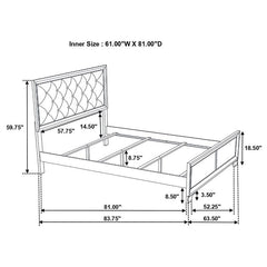 Salford Wood Queen Panel Bed Metallic Sterling - 222721Q