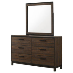 Edmonton 6-drawer Dresser with Mirror Rustic Tobacco - 204353M