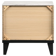 Mays 2-drawer Nightstand Walnut Brown with Faux Marble Top - 215962