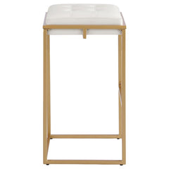 Nadia Square Padded Seat Bar Stool (Set of 2) Beige and Gold - 183646