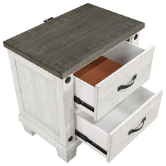 Lilith 2-drawer Nightstand Distressed White - 224472