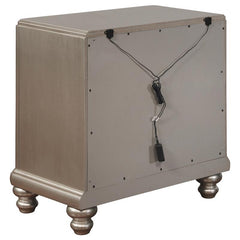 Bling Game 2-drawer Nightstand Metallic Platinum - 204182