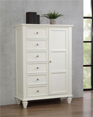 Sandy Beach 8-drawer Door Chest Storage Cream White - 201308