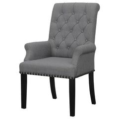 Alana Upholstered Tufted Arm Chair with Nailhead Trim - 115163