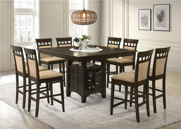 Gabriel 9-piece Square Counter Height Dining Set Cappuccino - 100438-S9A