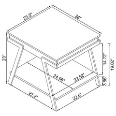 Marcia Rectangular Side End Table White High Gloss - 708157