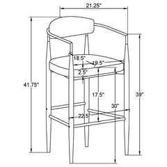 Tina Metal Pub Height Bar Stool with Upholstered Back and Seat Dark Grey (Set of 2) - 121189