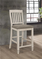 Sarasota Slat Back Counter Height Chairs Grey and Rustic Cream (Set of 2) - 192819