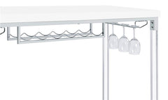 Norcrest Pub Height Bar Table with Acrylic Legs and Wine Storage White High Gloss - 182101