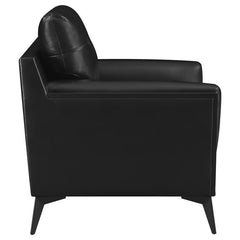 Moira 3-piece Upholstered Wedge Arm Tufted Sofa Set Black - 511131-S3