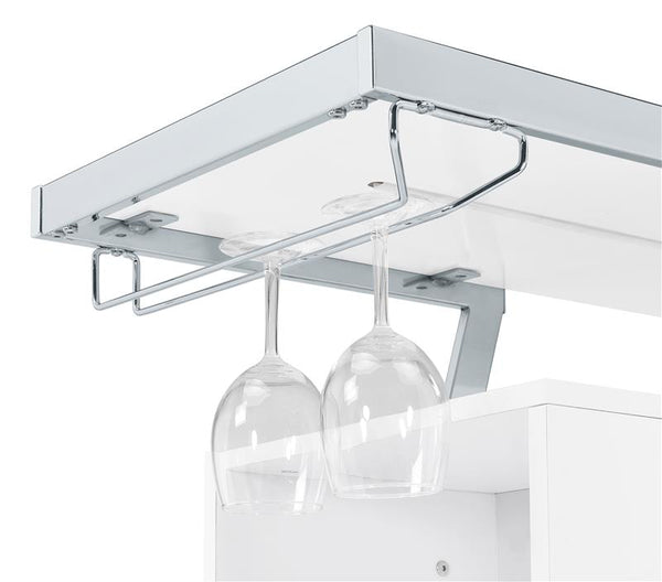 Araceli Home Bar Wine Cabinet White High Gloss and Chrome - 182355