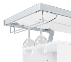 Araceli Home Bar Wine Cabinet White High Gloss and Chrome - 182355