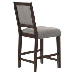 Bedford Upholstered Open Back Counter Height Stools with Footrest (Set of 2) Grey and Espresso - 183471