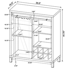 Arlington Bar Cabinet with Sliding Door Rustic Oak - 182852
