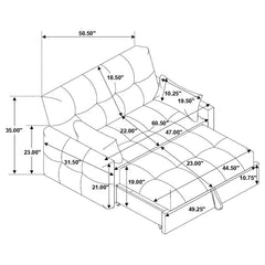 Cotswold Upholstered Convertible Sleeper Sofa Bed Dark Grey - 508308