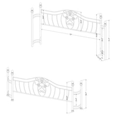 Sydney Metal Eastern King Open Frame Bed Brushed Gold - 300171KE