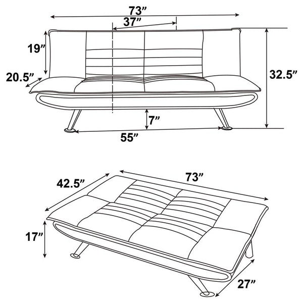 Julian Upholstered Tufted Convertible Sofa Bed Grey - 503966