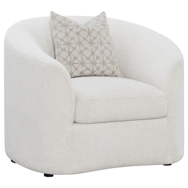 Rainn Boucle Upholstered Sloped Arm Accent Chair Latte - 509173