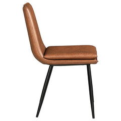 Ortega Padded Seat Solid Back Dining Side Chair Coffee and Black (Set of 2) - 115472