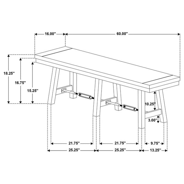 Newport 6-piece Rectangular Trestle Table Dining Set witih Bench Black - 108141-S6