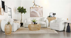 Isabella Faux Sheepskin Upholstered Accent Chair Natural - 509873