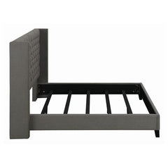 Bancroft Upholstered Eastern King Wingback Bed Grey - 301405KE