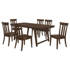 Reynolds 7-piece Rectangular Dining Table Set Brown Oak - 107591-S7