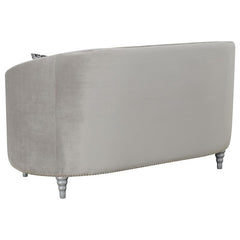 Avonlea Upholstered Sloped Arm Loveseat Grey Velvet - 508462