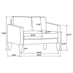 Ruth Upholstered Track Arm Loveseat Grey - 508366