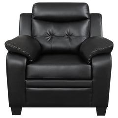 Finley 3-piece Upholstered Padded Arm Tufted Sofa Set Black - 506551-S3