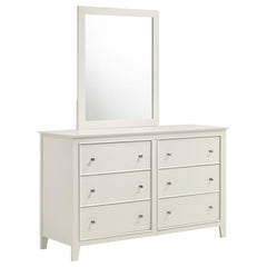 Selena 6-drawer Dresser with Mirror Cream White - 400233M