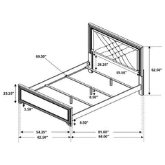 Penelope Wood Queen LED Panel Bed Midnight Star - 223571Q