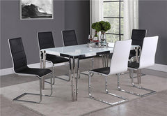 Broderick Upholstered Side Chairs Black and White (Set of 4) - 120948
