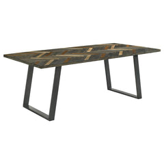 Misty Sled Leg Dining Table Grey Sheesham and Gunmetal - 110681