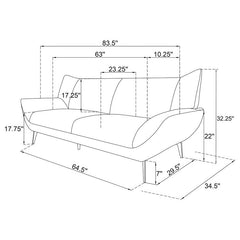 Acton 2-piece Upholstered Flared Arm Sofa Set Teal Blue - 511161-S2