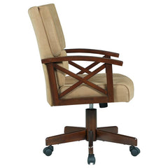 Marietta Upholstered Game Chair Tobacco and Tan - 100172