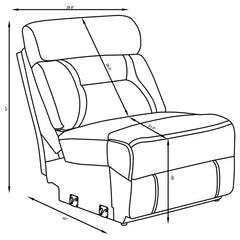 Higgins Upholstered Armless Chair Grey - 600370AC