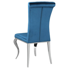 Quinn 5-piece Hexagon Pedestal Dining Room Set Mirror and Teal - 115561-S5T