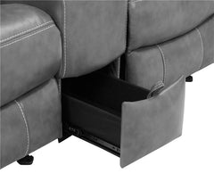 Conrad 3-piece Upholstered Padded Arm Motion Sofa Set Grey - 650354-S3