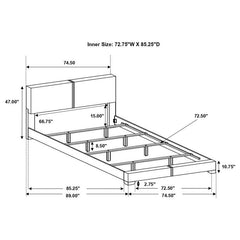 Conner Upholstered California King Panel Bed Black - 300260KW