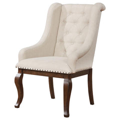 Brockway Tufted Arm Chairs Cream and Antique Java (Set of 2) - 110313