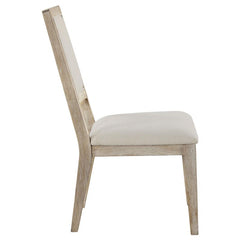 Trofello Upholstered Dining Side Chair White Washed and Beige (Set of 2) - 123122