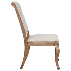 Brockway Tufted Side Chairs Cream and Barley Brown (Set of 2) - 110292
