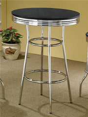 Retro Round 30-inch 1950's Bistro Pub Height Bar Table Black - 2405