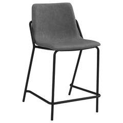 Earnest Solid Back Upholstered Counter Height Stools Grey and Black (Set of 2) - 183452