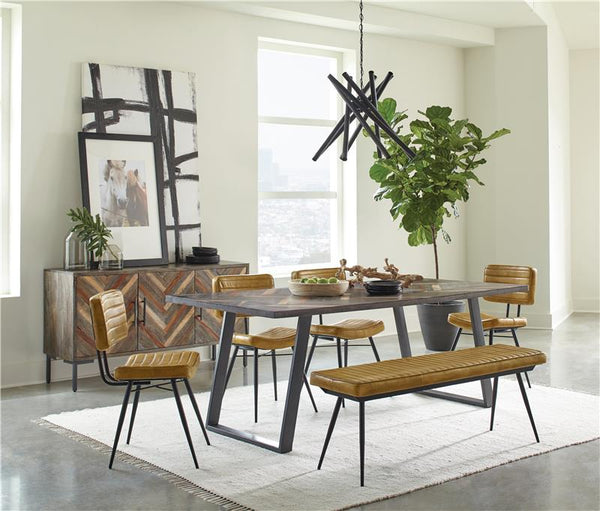 Misty Padded Side Chairs Camel and Black (Set of 2) - 110642