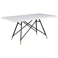 Gabrielle 5-piece Marble Top Rectangular Dining Table Set White and Grey - 190361-S5